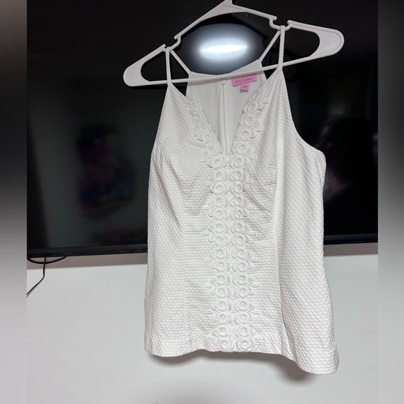 Lilly Pulitzer | white blouse tank size 4 - Picture 3 of 7
